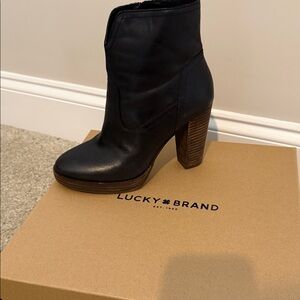 Lucky Brand Black Heeled Boots for Women